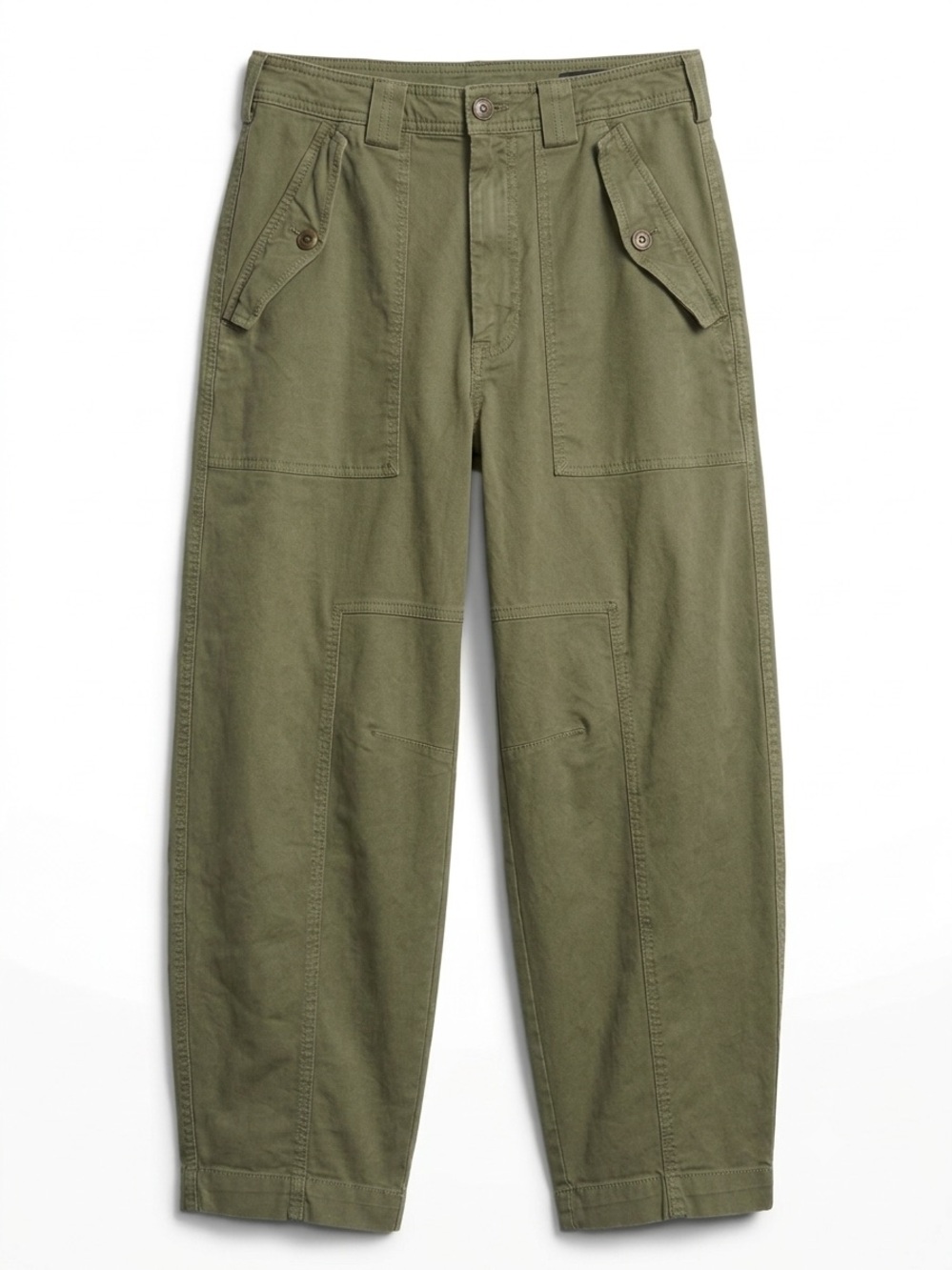 Banana Republic Olive Green Utility Barrel-Leg Pants – Size 8